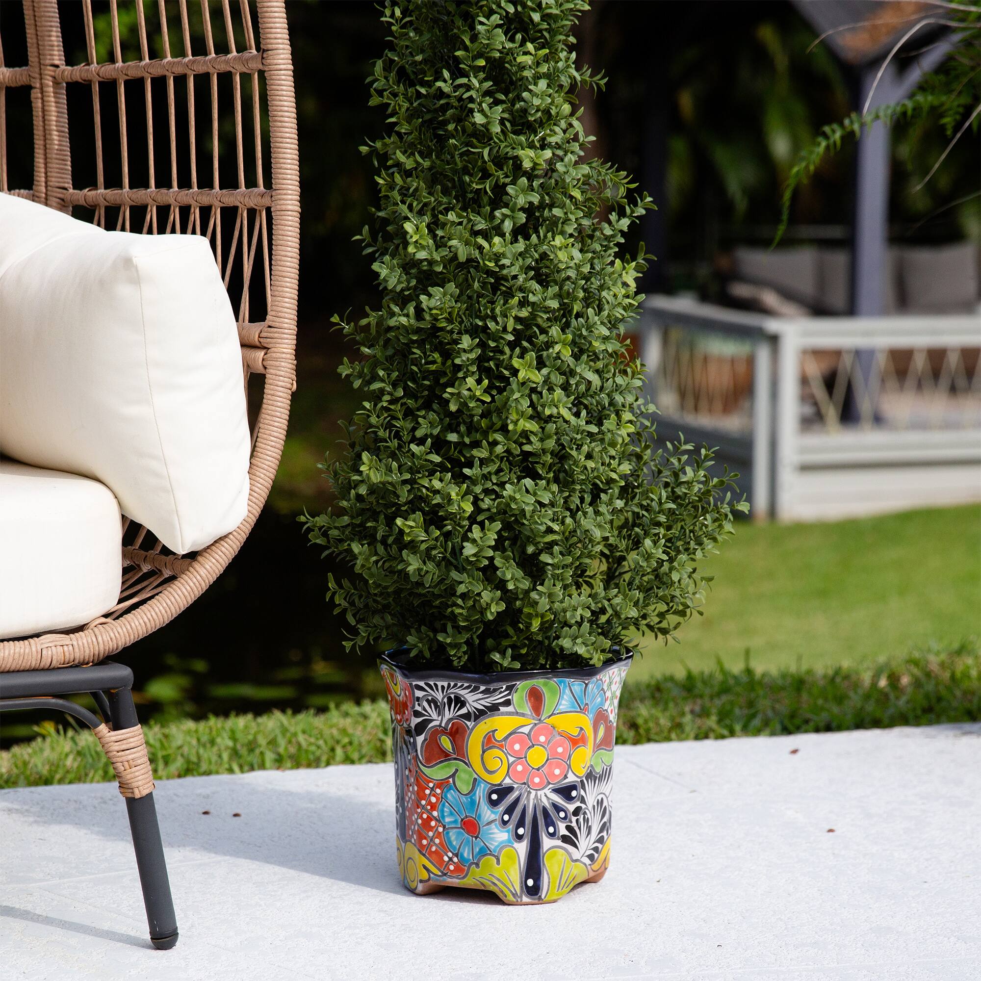10" Handmade Mexican Talavera Ceramic Planter